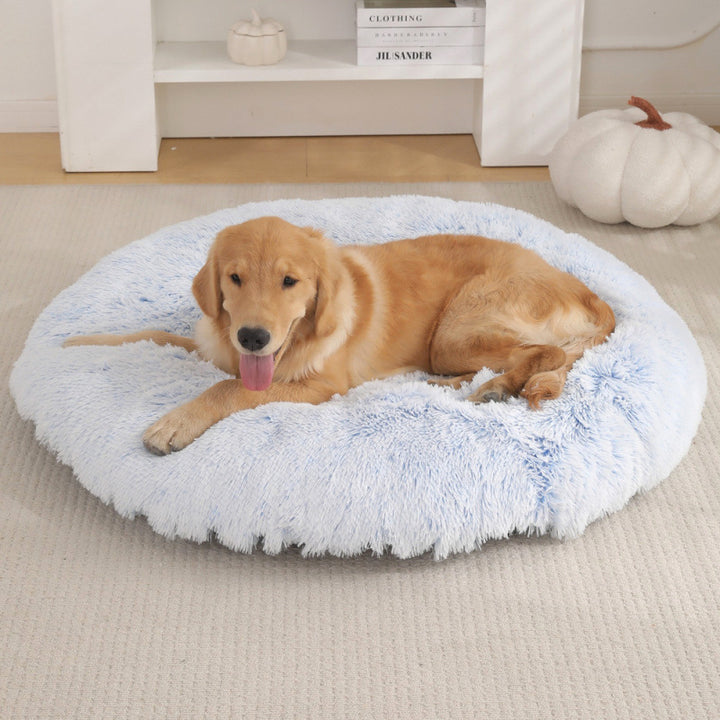 Round Plush Pet Bed Warm Comfortable Sleep Mat
