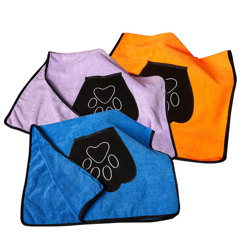 Absorbent Pet Bath Towel Quick-Drying Soft Cotton