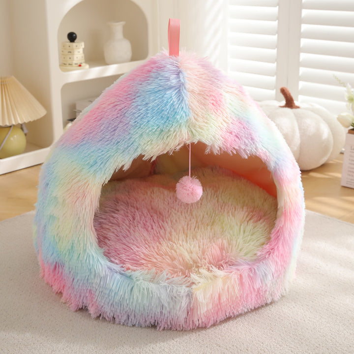 Winter Plush Pet Bed Warm Comfortable Sleeping Nest